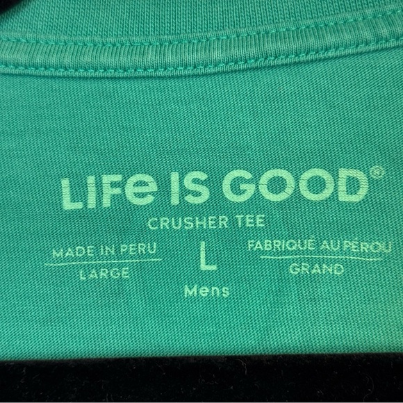 Life is Good Green 'Game On' T-Shirt Men’s Size L - Picture 3 of 5